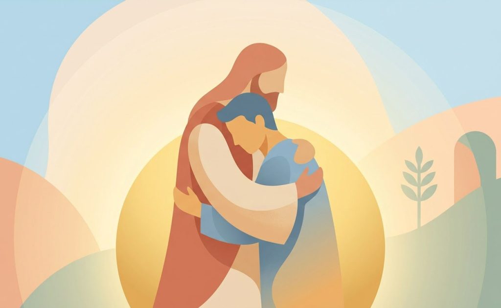 Oraciones por la reconciliación familiar - Illustration prière catholique